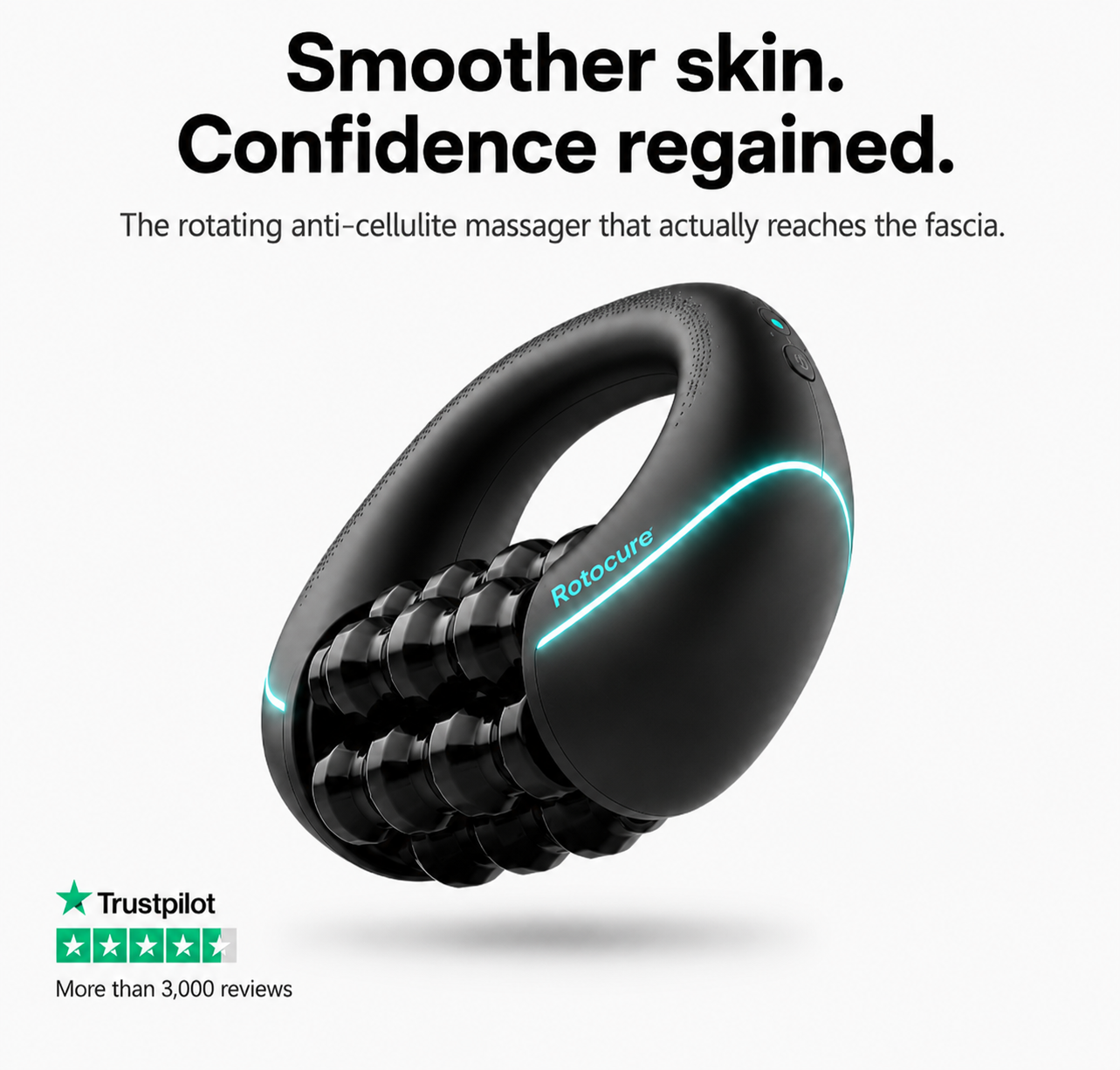 Rotocure Sculpt Roller cordless anti-cellulite massage device in black